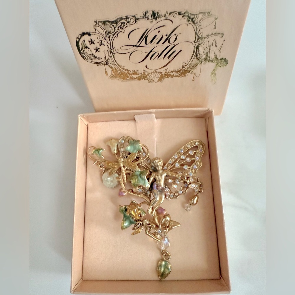 Vintage Kirk’s Folly Angel Fairy Autumn Mist Brooch - Picture 2 of 3